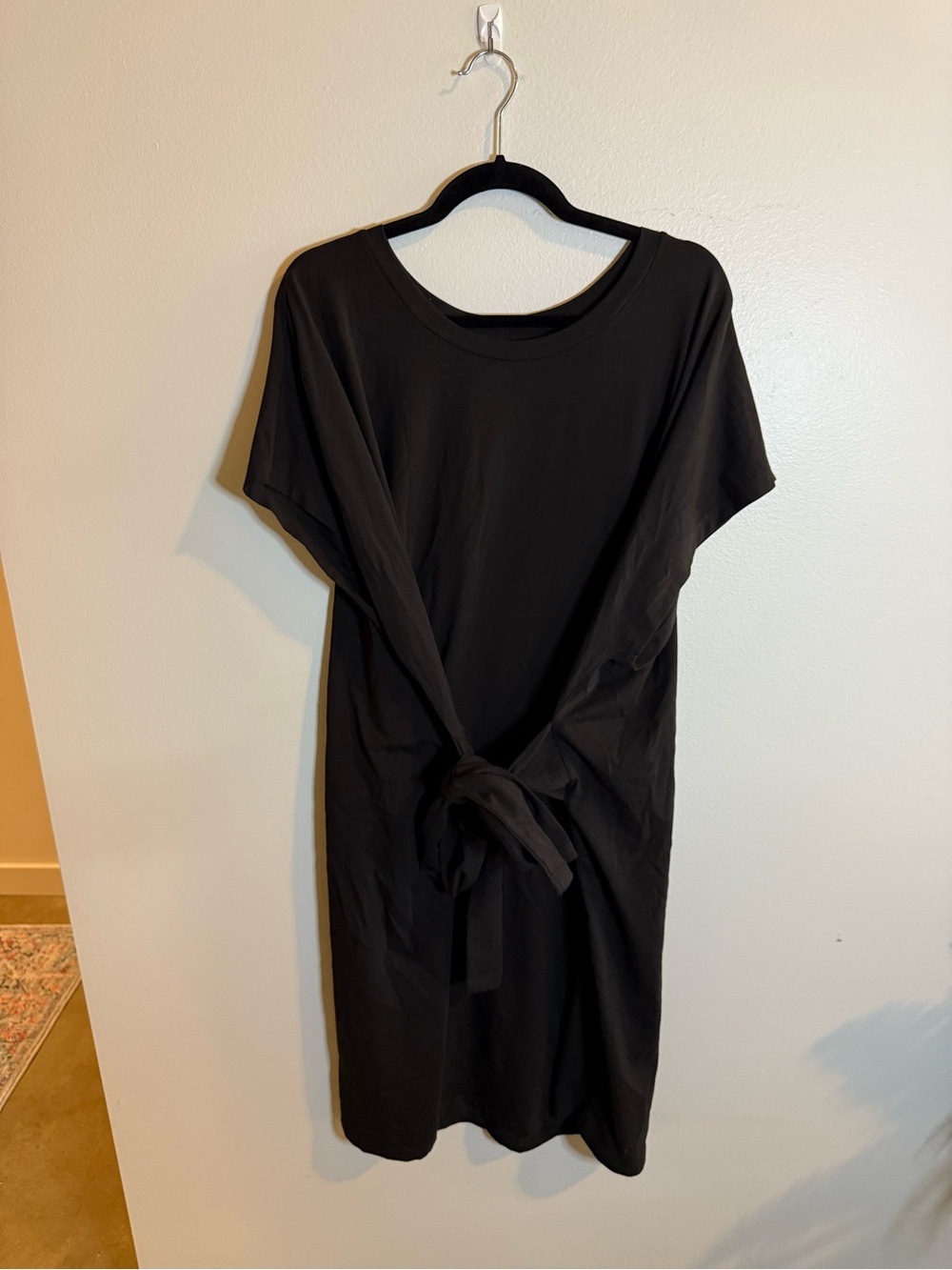 Universal Standard Black Tie-Waist Midi Dress
